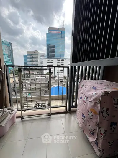Modern balcony with city view, perfect for urban living enthusiasts seeking a vibrant lifestyle.