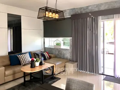 Modern living room with stylish decor and natural light