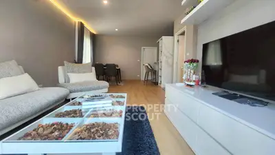 Modern living room with stylish decor and open layout