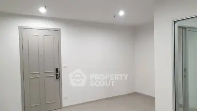 Minimalist empty room with modern door and bright lighting