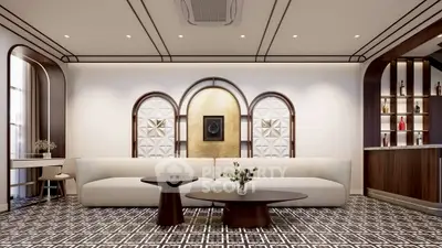 Luxurious modern living room with elegant decor and stylish furniture