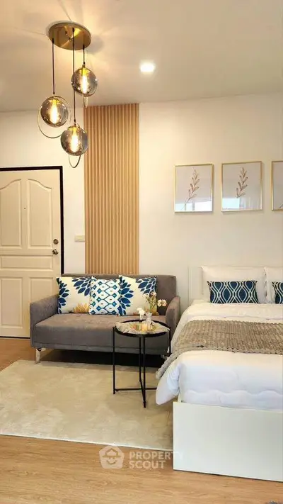 Stylish studio apartment with modern decor and cozy ambiance