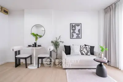 Modern living room with stylish decor and natural light