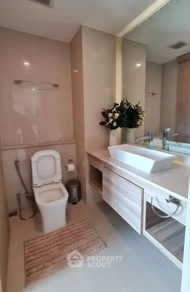 Modern bathroom with sleek fixtures and elegant design