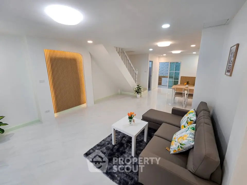 Spacious modern living room with stylish decor and open layout