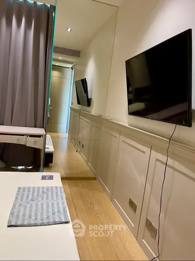 Modern living room with sleek design and stylish furniture