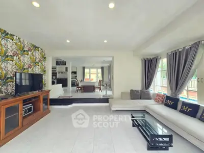 Spacious living room with modern decor and open layout