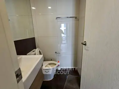 Modern bathroom with sleek fixtures and minimalist design