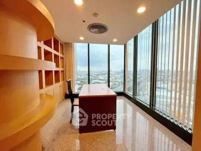 Spacious office with panoramic city views and modern design