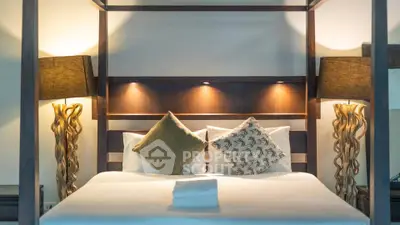 Luxurious bedroom with elegant lighting and stylish decor