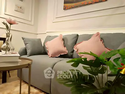 Chic living room with stylish sofa and elegant decor