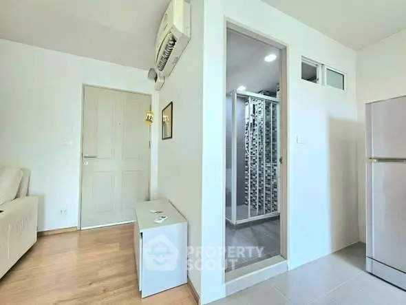 Modern apartment interior with air conditioning and sleek design