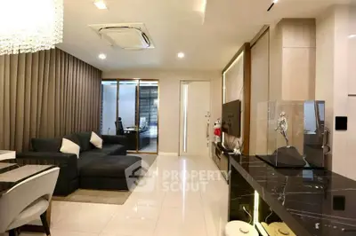 Luxurious modern living room with elegant decor and spacious layout