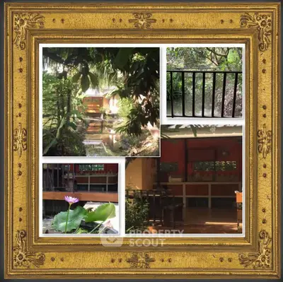 Charming garden view with lush greenery and serene outdoor seating area.