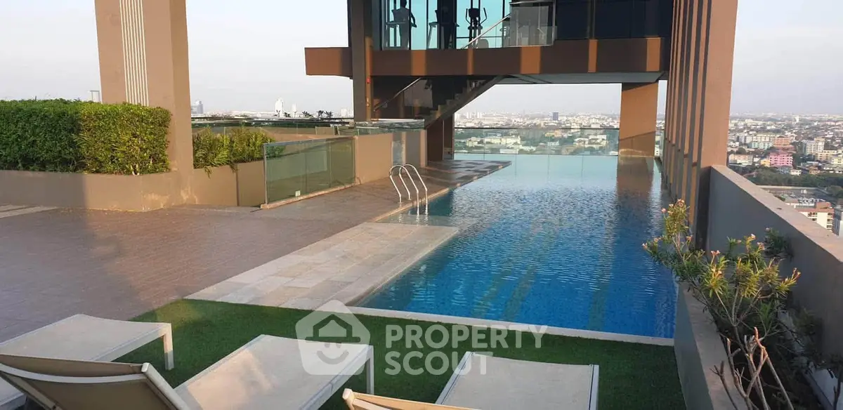 Luxurious rooftop infinity pool with stunning city views and modern design.