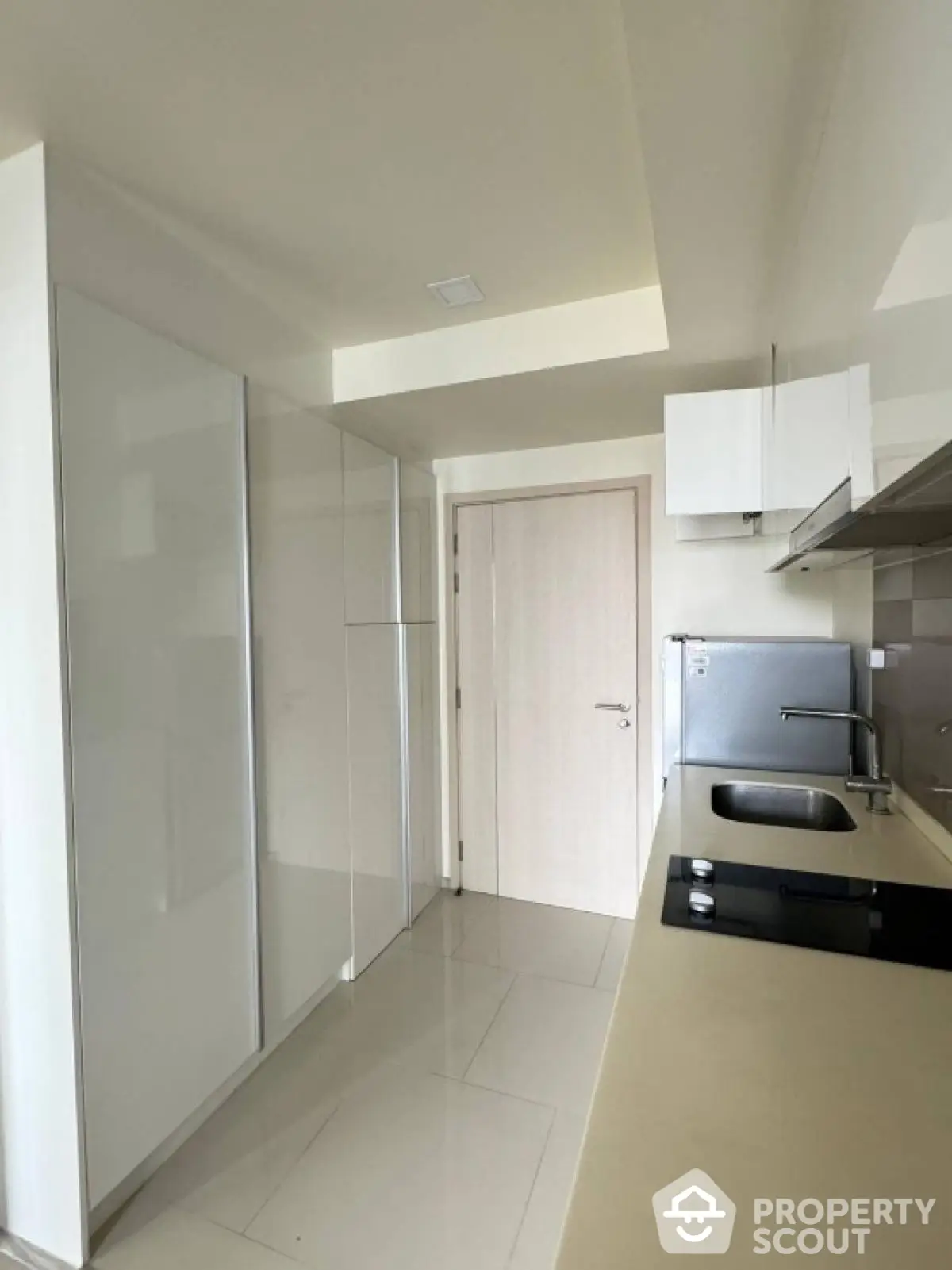 Modern kitchen with sleek cabinetry and built-in appliances in a minimalist design