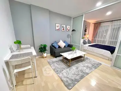 Modern studio apartment with stylish decor and cozy living area