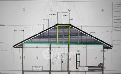 Architectural blueprint of a modern house design with detailed measurements.