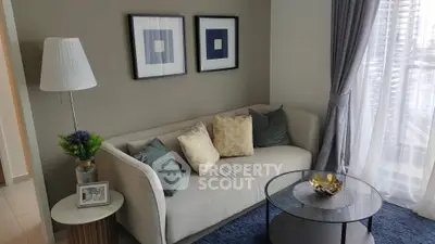 Stylish living room with modern decor and natural light