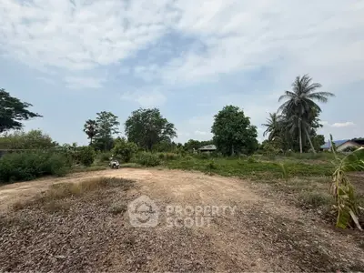 Expansive plot of land with lush greenery and palm trees, perfect for development or agriculture.