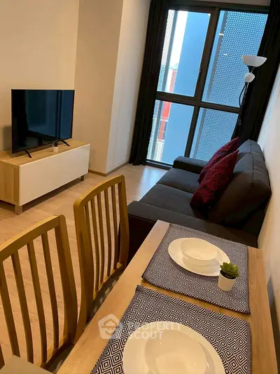 Modern living room with stylish decor and natural light