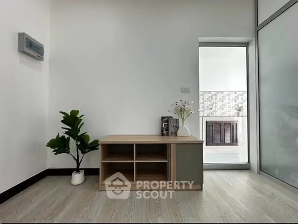 Modern minimalist interior with sleek furniture and natural light