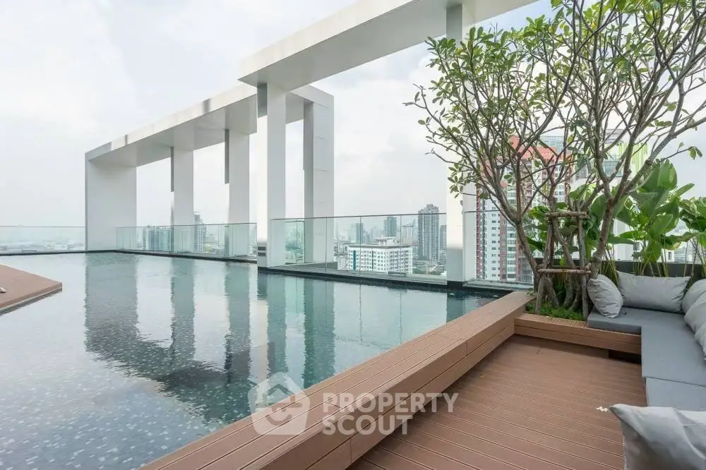 Luxurious rooftop pool with stunning city views and modern design