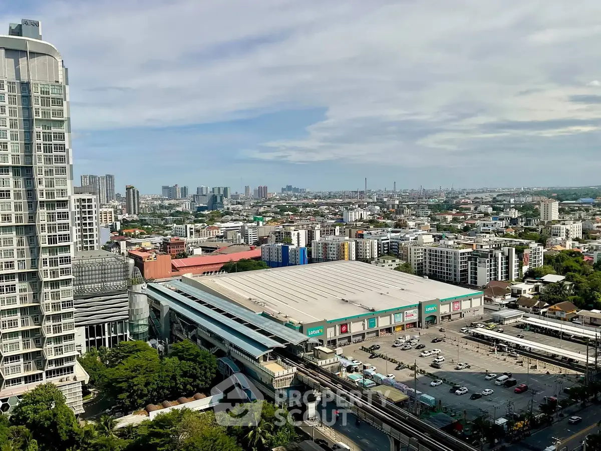 Stunning cityscape view showcasing modern high-rise buildings and urban landscape.