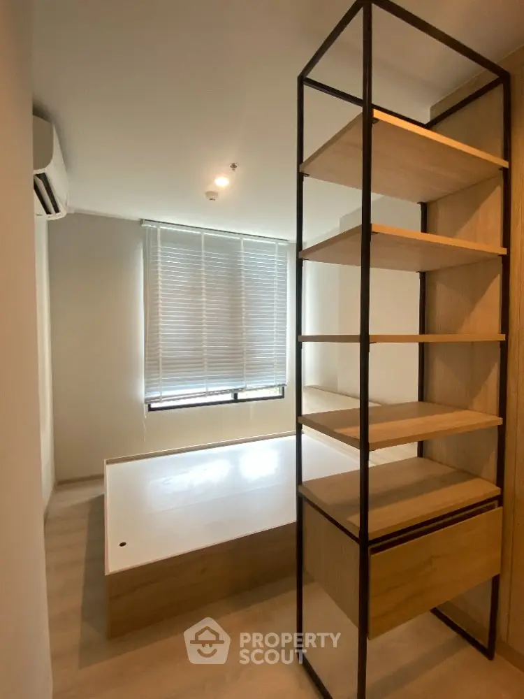 Modern bedroom with minimalist design and natural light