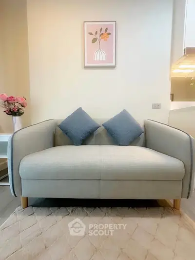 Chic modern living room with stylish sofa and elegant decor