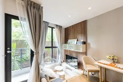 Modern living room with elegant decor and natural light
