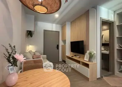 Cozy modern living room with stylish decor and open layout