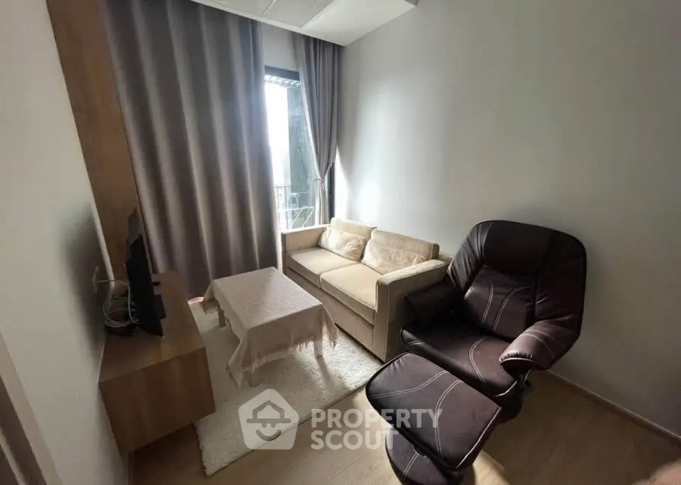 Cozy living room with modern furniture and natural light