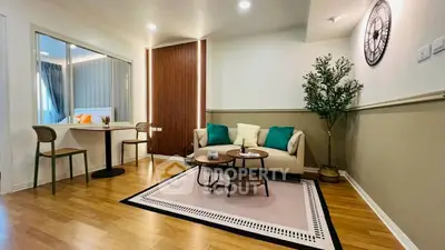 Stylish living room with modern decor and cozy seating area