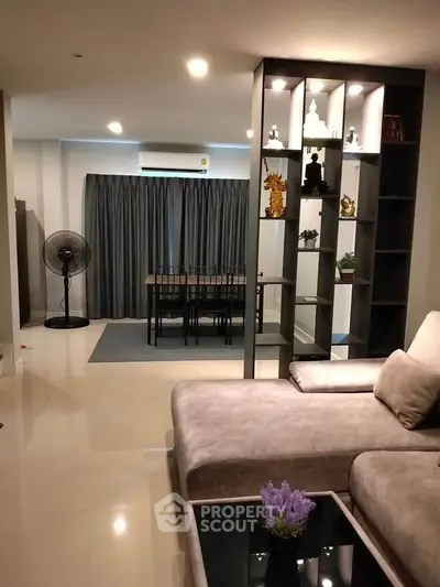 Spacious modern living room with elegant decor and open layout