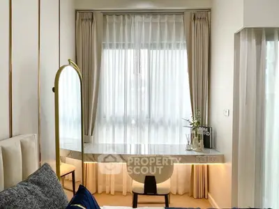 Chic modern bedroom with elegant desk and stylish decor