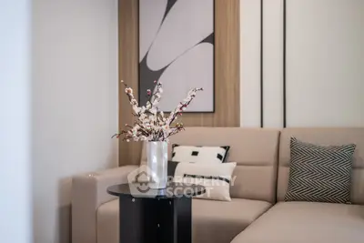 Modern living room with stylish decor and comfortable seating