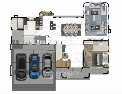 Luxurious floor plan showcasing spacious living areas and modern amenities for upscale living.