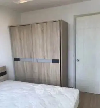Cozy bedroom with modern wardrobe and minimalist design
