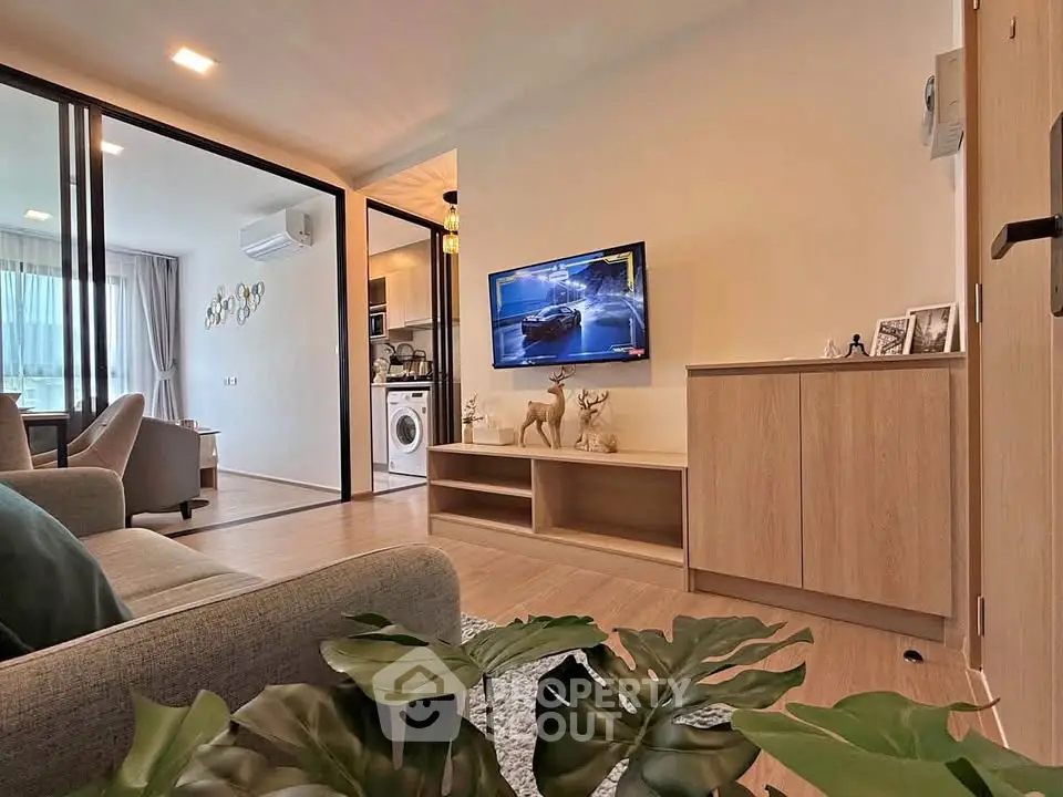 Modern living room with open layout and stylish decor