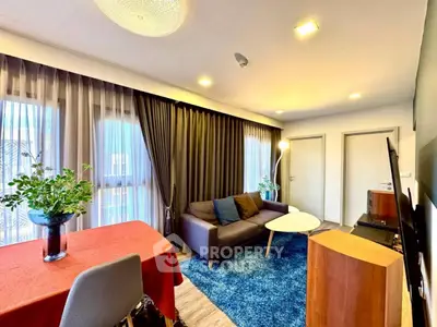 Modern living room with stylish decor and natural light