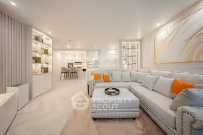 Luxurious modern living room with elegant decor and spacious open layout
