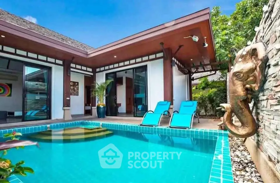 Luxurious villa with private pool and modern design, perfect for relaxation and entertainment.