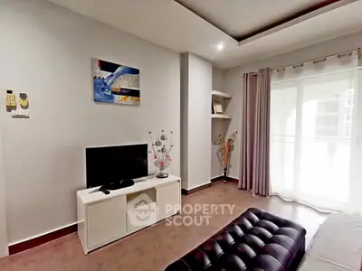 Modern living room with stylish decor and natural light