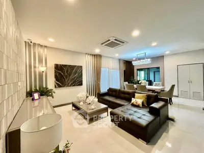 Luxurious modern living room with elegant decor and spacious layout