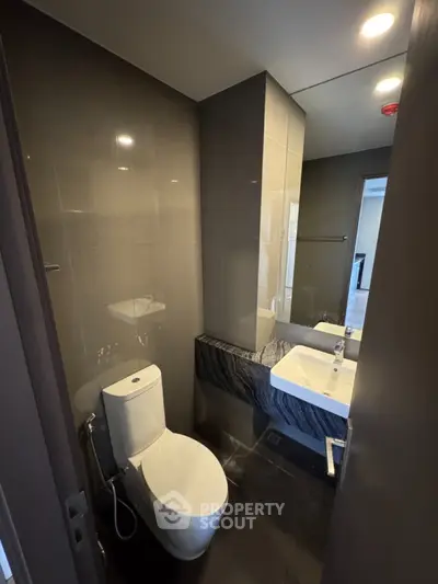 Modern bathroom with sleek design and contemporary fixtures
