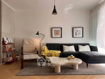 Stylish living room with modern furniture and cozy decor