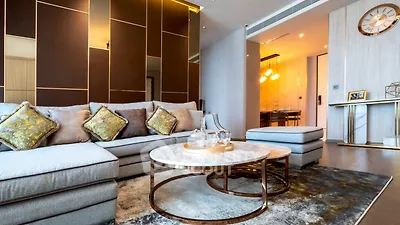 Luxurious modern living room with elegant decor and stylish furniture