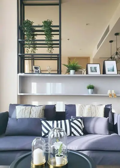 Stylish modern living room with elegant decor and cozy seating area, perfect for relaxation and entertaining.