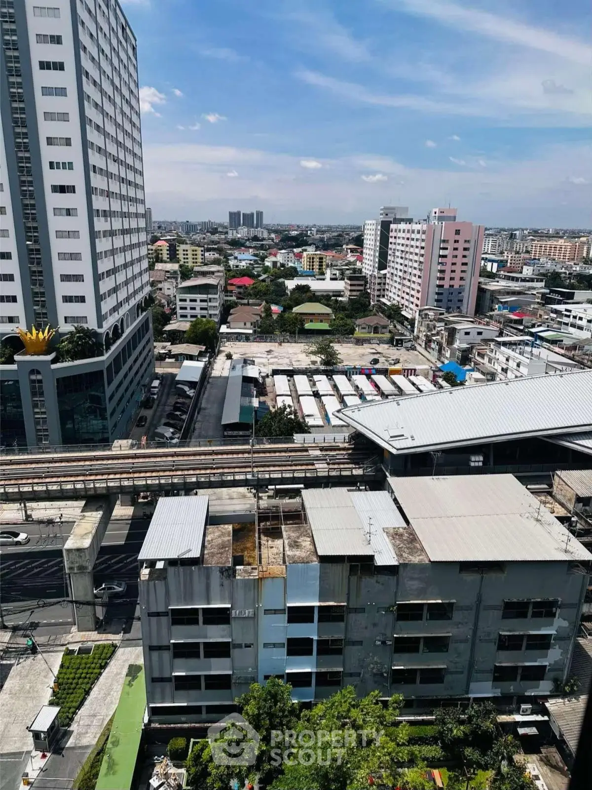 Stunning cityscape view from high-rise building showcasing urban living and vibrant skyline.